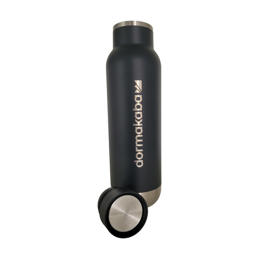 Thermo drinking bottle with click-on lid