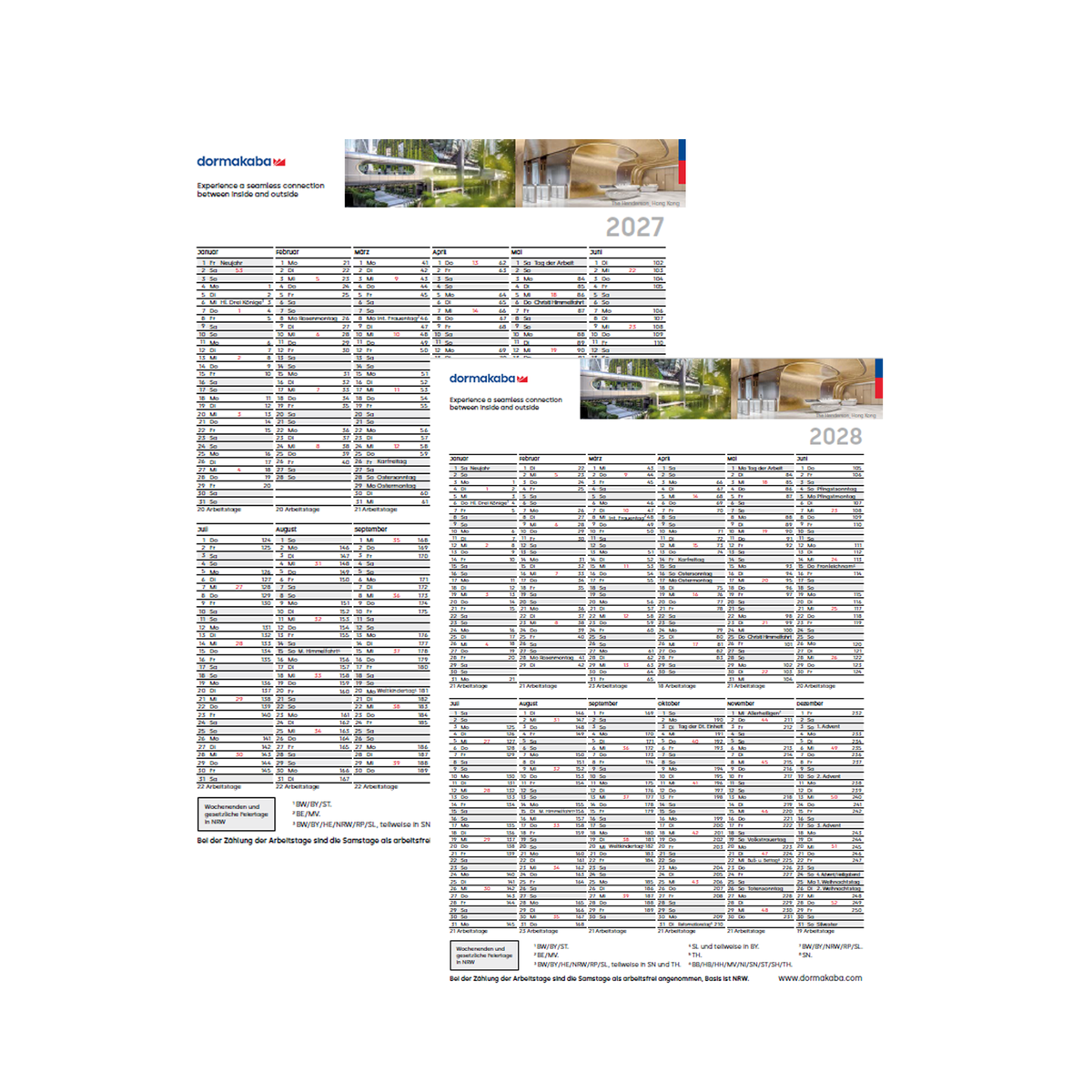 Planning Calendar 2027/2028