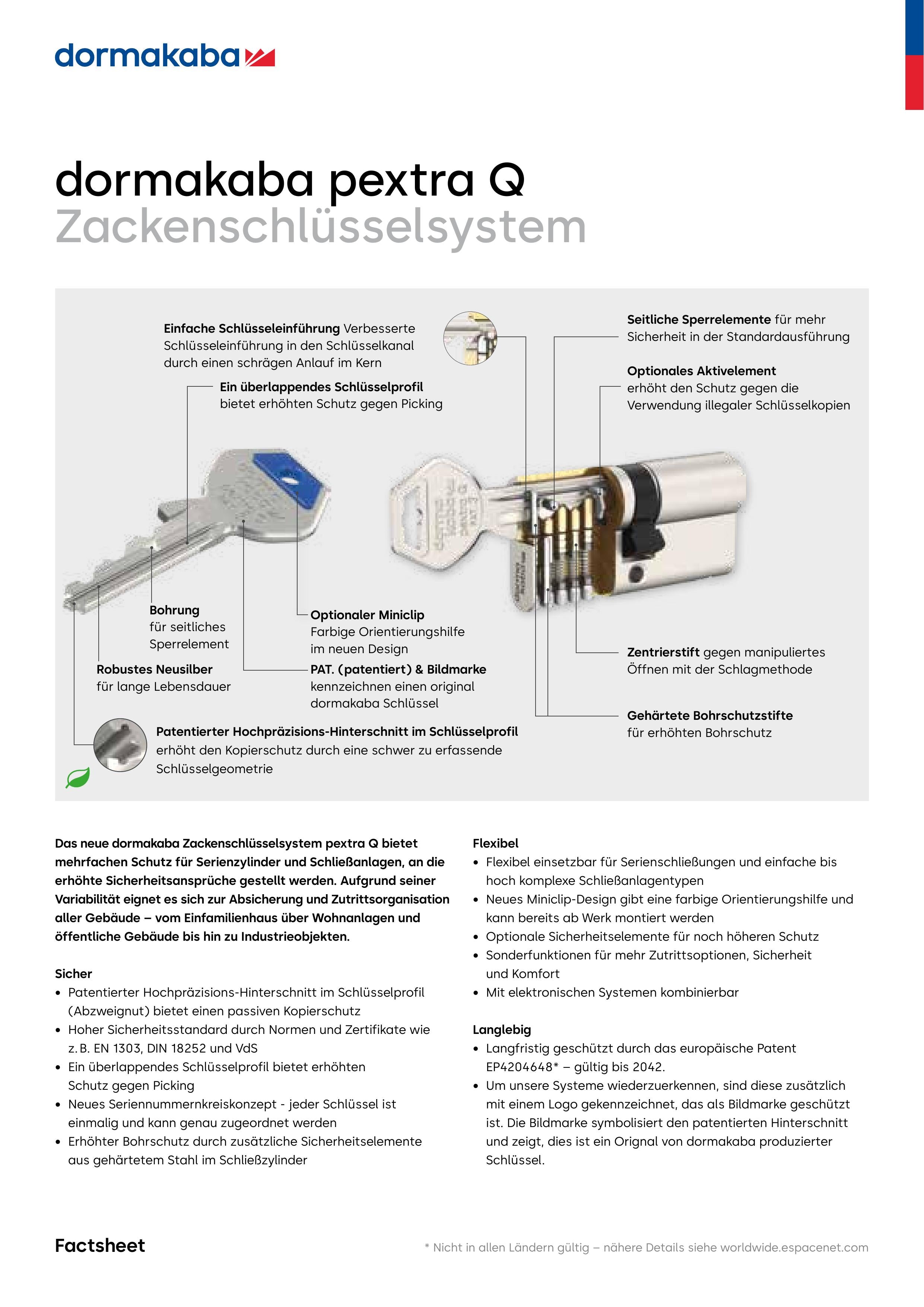 FS Dormakaba Serrated Key System Pextra Q – DMS