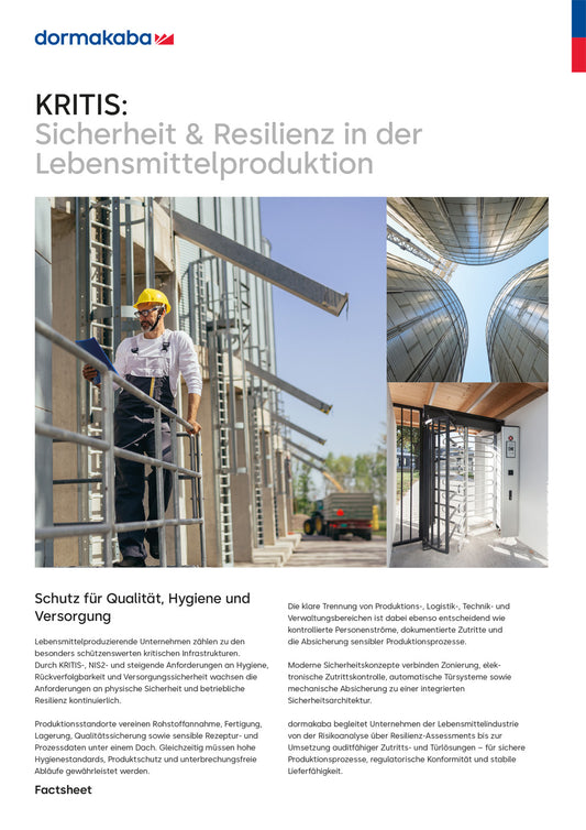 FS dormakaba KRITIS Lebensmittelproduktion de